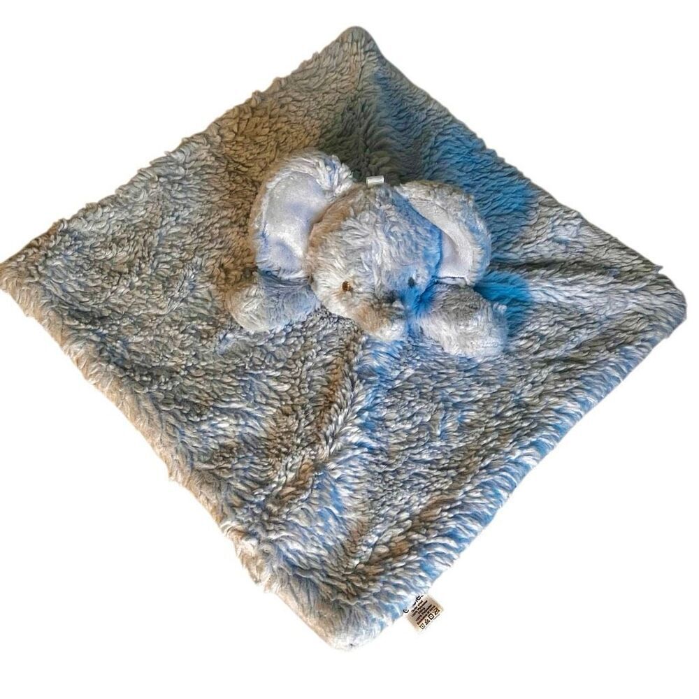 Oobles Blue Swirl Elephant Lovey Security Blanket Super Soft